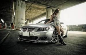 обои девушка у bmw